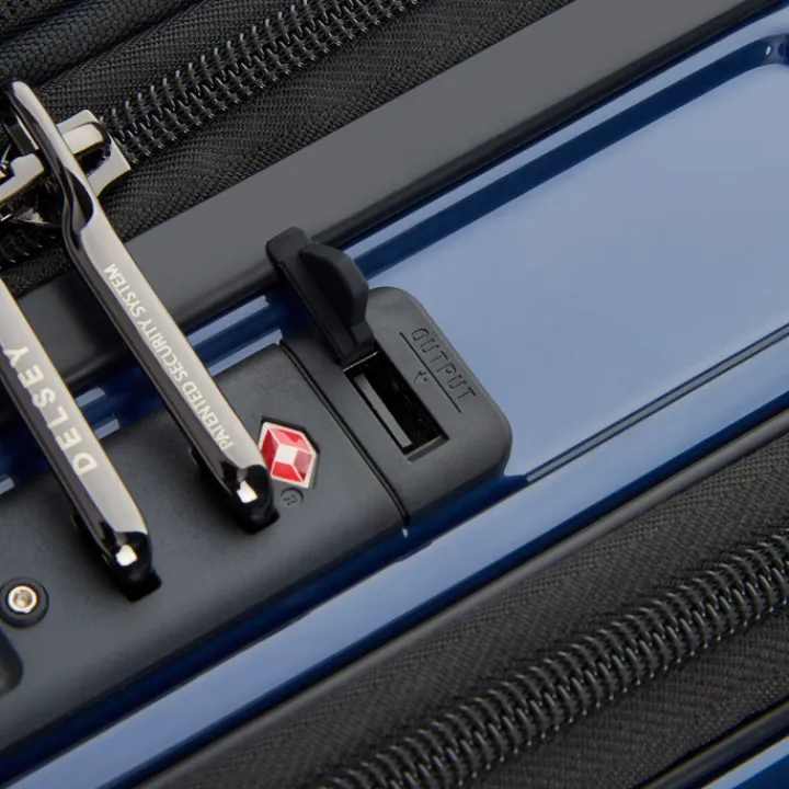 Handbagage Trolleys|Reistrolleys>Delsey Shadow 5.0 Cabin Trolley Front Pocket 55 Expandable blue