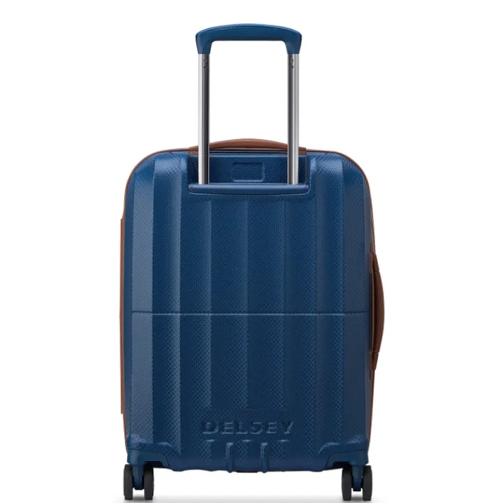 Transavia Trolleys|Ryanair Trolleys>Delsey St Tropez 4 Double Wheels Slim Cabin Trolley 55 navy