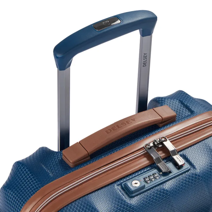 Transavia Trolleys|Ryanair Trolleys>Delsey St Tropez 4 Double Wheels Slim Cabin Trolley 55 navy