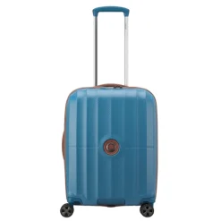 Transavia Trolleys|Ryanair Trolleys>Delsey St Tropez 4 Double Wheels Slim Cabin Trolley 55 blue