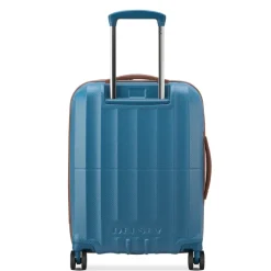 Transavia Trolleys|Ryanair Trolleys>Delsey St Tropez 4 Double Wheels Slim Cabin Trolley 55 blue