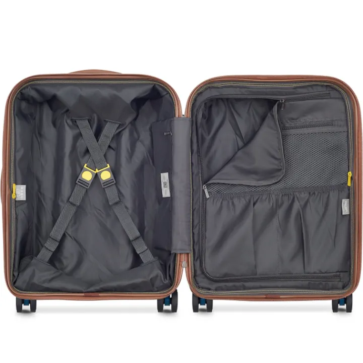 Transavia Trolleys|Ryanair Trolleys>Delsey St Tropez 4 Double Wheels Slim Cabin Trolley 55 blue