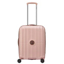 Transavia Trolleys|Ryanair Trolleys>Delsey St Tropez 4 Double Wheels Slim Cabin Trolley 55 pink