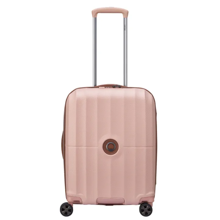 Transavia Trolleys|Ryanair Trolleys>Delsey St Tropez 4 Double Wheels Slim Cabin Trolley 55 pink