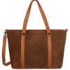 15.6 Inch Laptoptassen|Laptop Schoudertassen>DIMAGINI Nala Suede Workbag 15.6" cognac