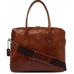 15.6 Inch Laptoptassen|Laptop Schoudertassen>dR Amsterdam Apex Werktas cognac