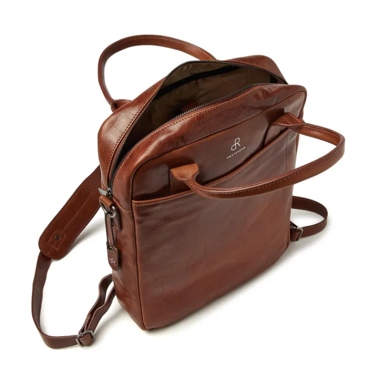 Mini Rugzakken|Kleine Rugzakken>dR Amsterdam Traverse Backpack cognac