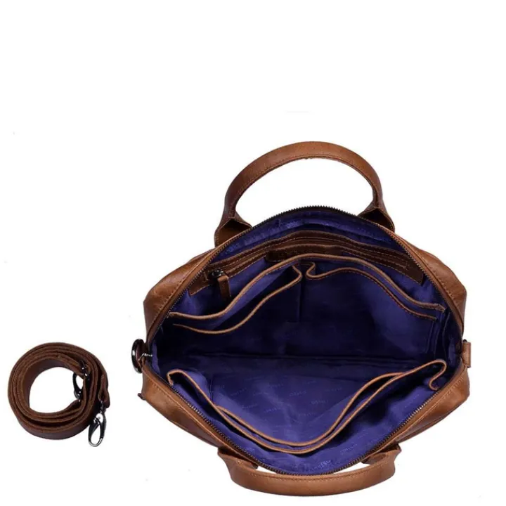 Herentassen|13 Inch Laptoptassen>DSTRCT Fletcher Street Laptopbag 13" cognac