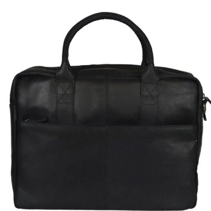 Herentassen|Laptop Schoudertassen>DSTRCT Limited Double Zip 15'' Laptoptas zwart
