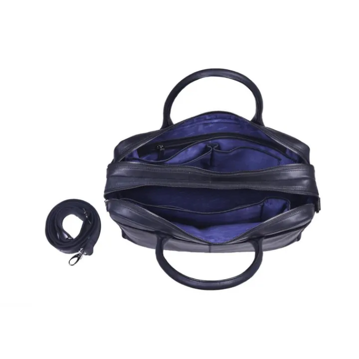 Herentassen|Laptop Schoudertassen>DSTRCT Limited Double Zip 15'' Laptoptas zwart