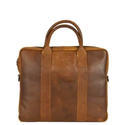 Herentassen|14 Inch Laptoptassen>DSTRCT Limited Single Zip 14'' Laptoptas cognac