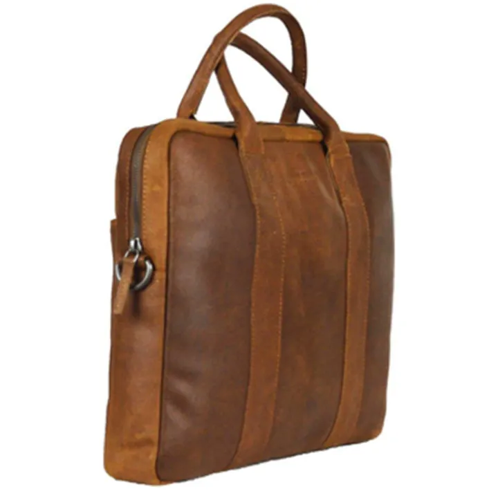Herentassen|14 Inch Laptoptassen>DSTRCT Limited Single Zip 14'' Laptoptas cognac