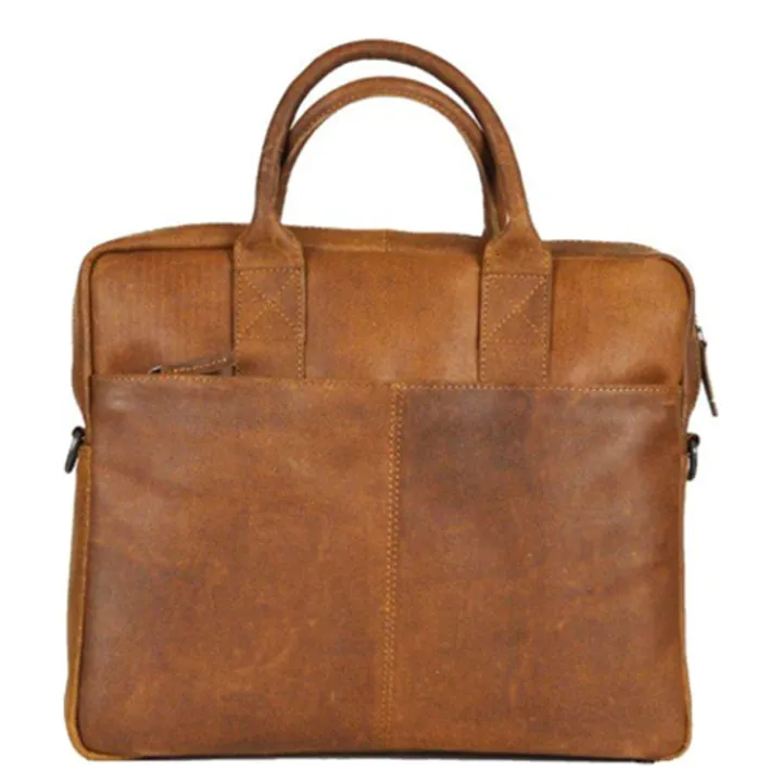 Herentassen|14 Inch Laptoptassen>DSTRCT Limited Single Zip 14'' Laptoptas cognac