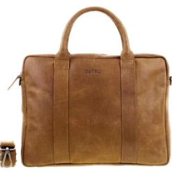 Herentassen|15 Inch Laptoptassen>DSTRCT Limited Single Zip 15'' Laptoptas cognac