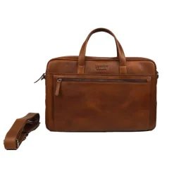 Aktetassen|Herentassen>DSTRCT Premium Collection Laptopbag 15,6" cognac