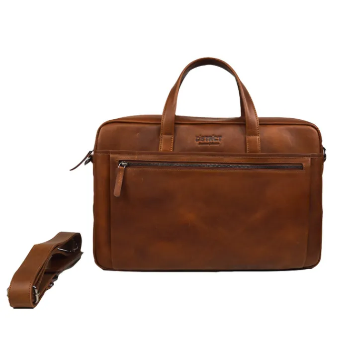 Aktetassen|Herentassen>DSTRCT Premium Collection Laptopbag 15,6" cognac