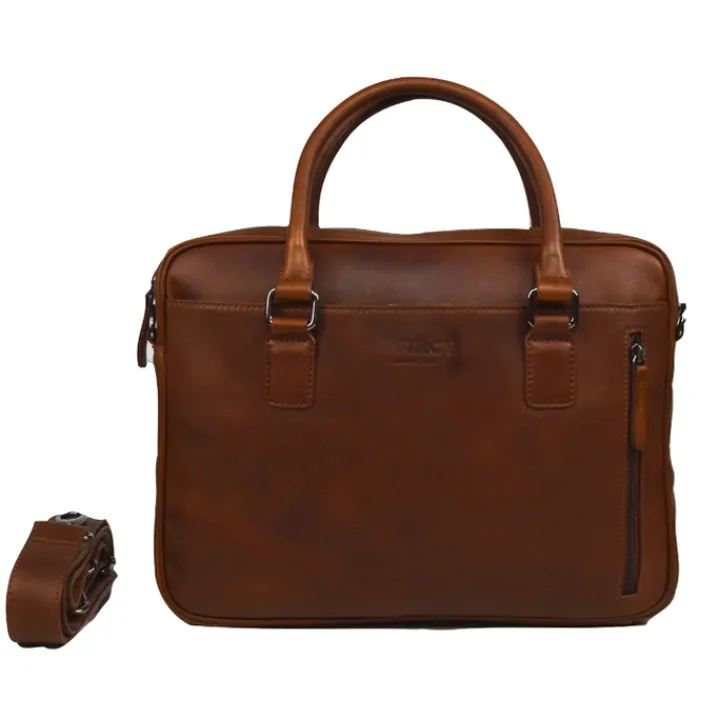 Herentassen|14 Inch Laptoptassen>DSTRCT Premium Collection Laptopbag 14" cognac