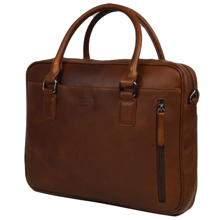 Herentassen|14 Inch Laptoptassen>DSTRCT Premium Collection Laptopbag 14" cognac
