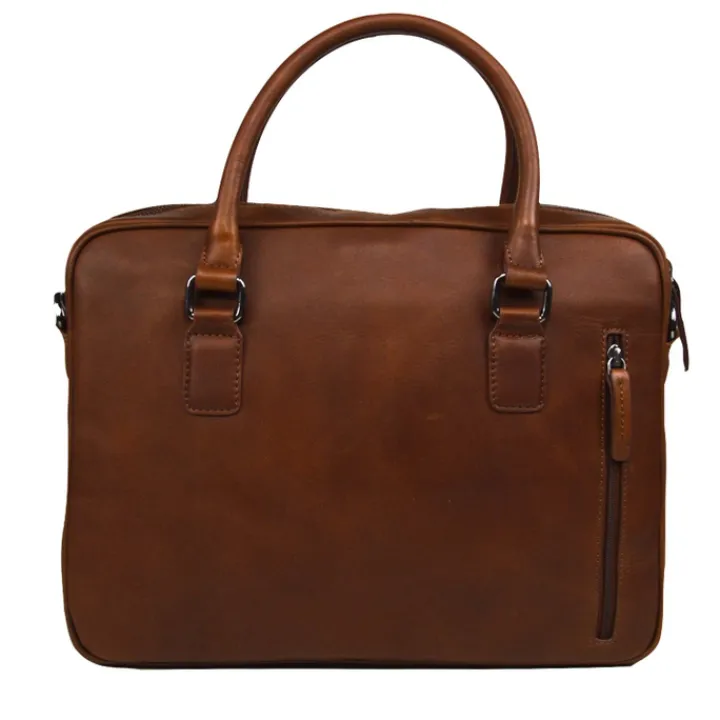 Herentassen|14 Inch Laptoptassen>DSTRCT Premium Collection Laptopbag 14" cognac