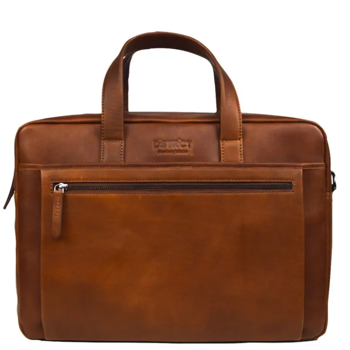 Shoppers|Schoudertassen>DSTRCT Premium Collection Laptopbag 17" cognac
