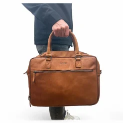 Herentassen|17 Inch Laptoptassen>DSTRCT Preston Park Laptop Workingbag 17" cognac