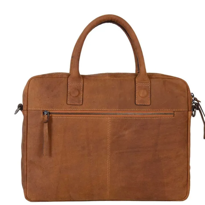 Herentassen|Laptop Schoudertassen>DSTRCT Wall Street Laptopbag 14" cognac