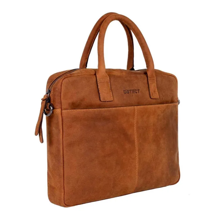 Herentassen|Laptop Schoudertassen>DSTRCT Wall Street Laptopbag 14" cognac