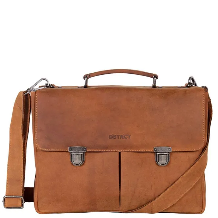 Herentassen|15 Inch Laptoptassen>DSTRCT Wall Street Workingbag 15" cognac
