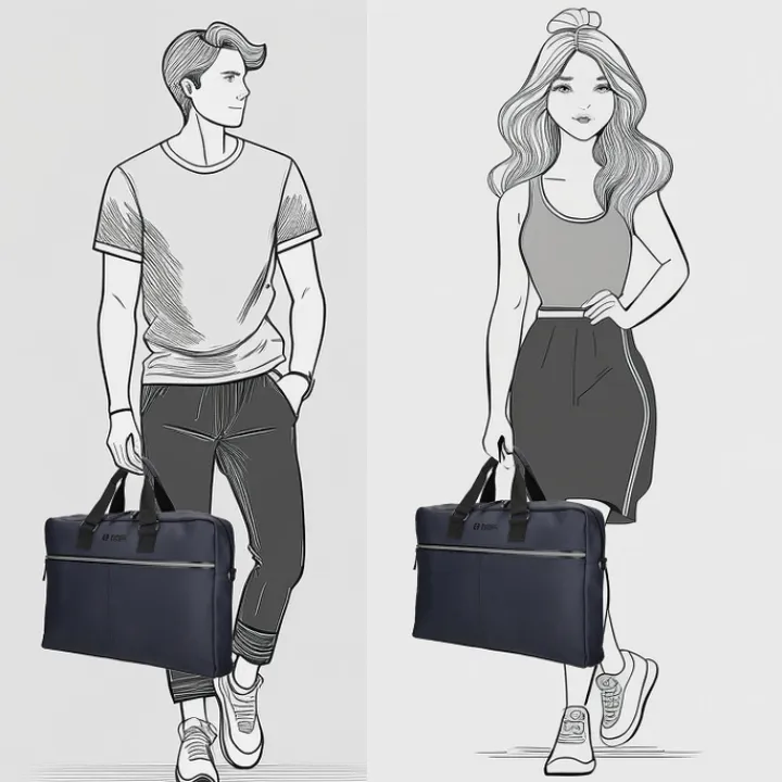Herentassen|17 Inch Laptoptassen>Enrico Benetti Bergen PU Laptop Shoulderbag 17" navy