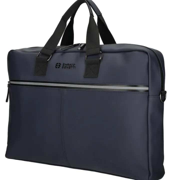 Herentassen|17 Inch Laptoptassen>Enrico Benetti Bergen PU Laptop Shoulderbag 17" navy