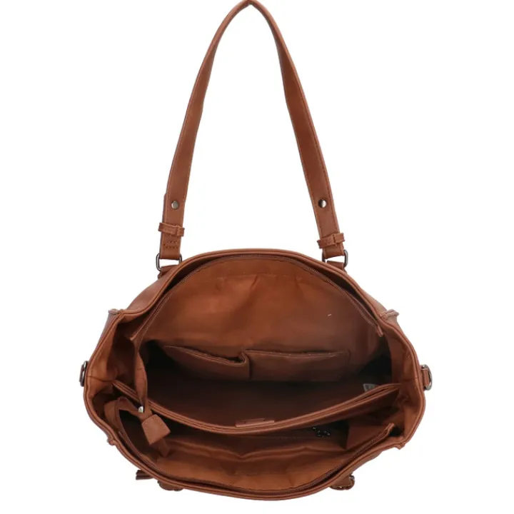 Schoudertassen|Damestassen>Enrico Benetti Lily Shopper 15" cognac