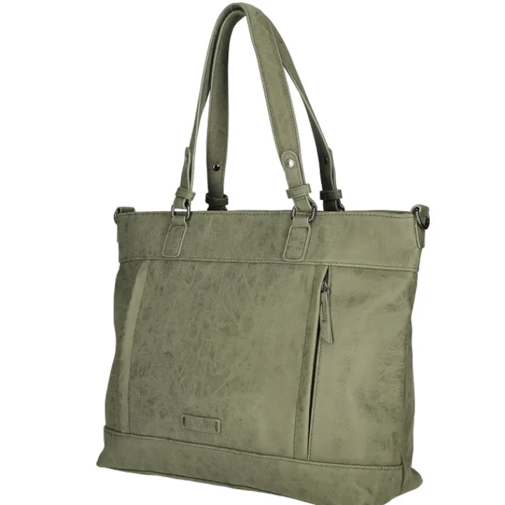 15 Inch Laptoptassen|Laptop Schoudertassen>Enrico Benetti Ruby Shopper 15" olive