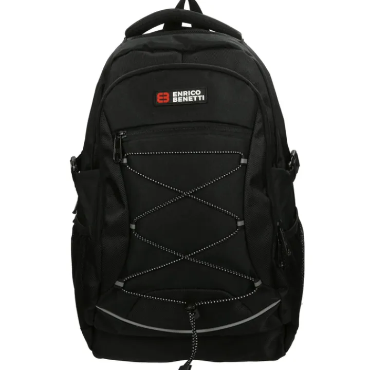 Kleine Rugzakken|Schoolrugzak>Enrico Benetti Yellow Stone 13'' Laptop Rugzak zwart