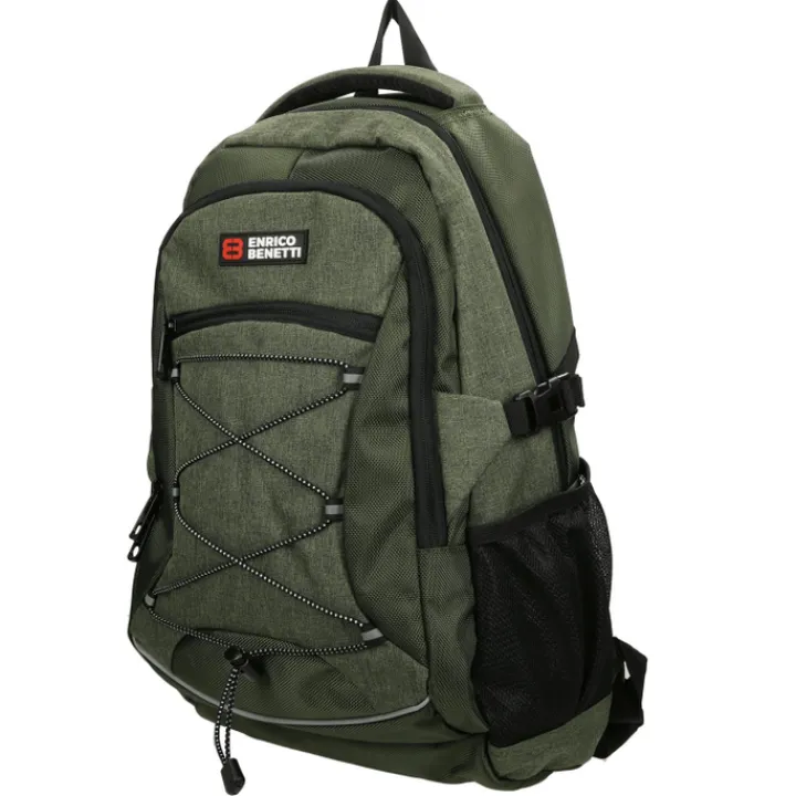 Kleine Rugzakken|Schoolrugzak>Enrico Benetti Yellow Stone 13'' Laptop Rugzak olijf