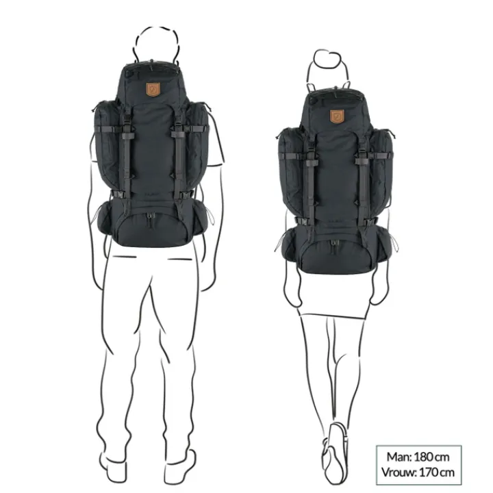 Grote Rugzakken|Trekking Rugzakken>Fjallraven Kajka 65 M/L coal black