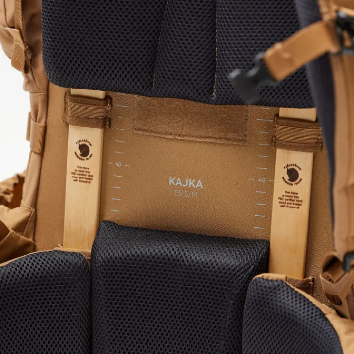 Grote Rugzakken|Trekking Rugzakken>Fjallraven Kajka 55 S/M khaki dust