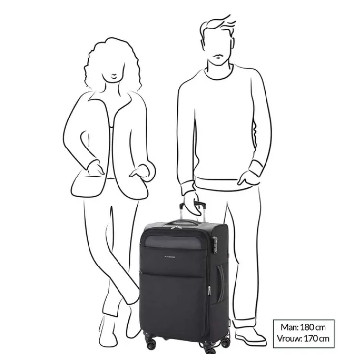 Reistrolleys|Reiskoffers>Gabol Cloud Trolley Medium 69 black