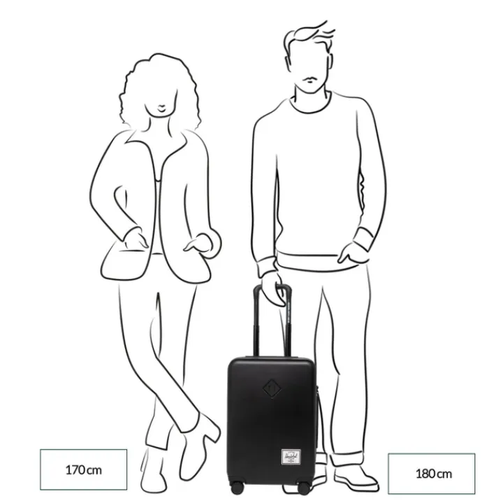 Handbagage Trolleys|Reistrolleys>Herschel Supply Co. Heritage Hardshell Large CarryOn Luggage black gradient