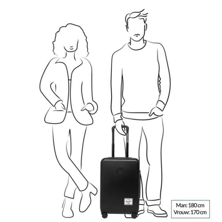 Handbagage Trolleys|Reistrolleys>Herschel Supply Co. Heritage Hardshell Large Carry On Luggage ash rose
