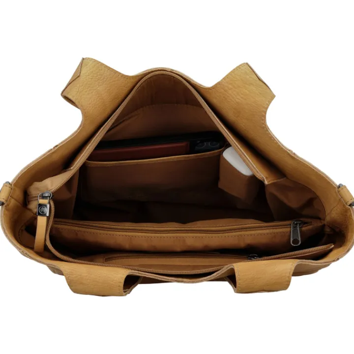 Schoudertassen|Damestassen>Hide & Stitches Earth Shopper sand