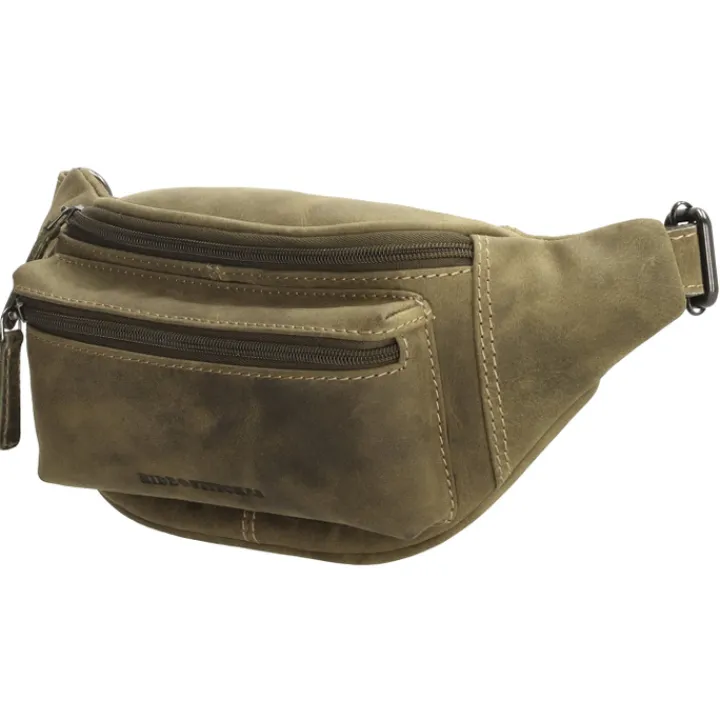 Heuptassen|Crossbody>Hide & Stitches Idaho Azure Heuptas olijfgroen