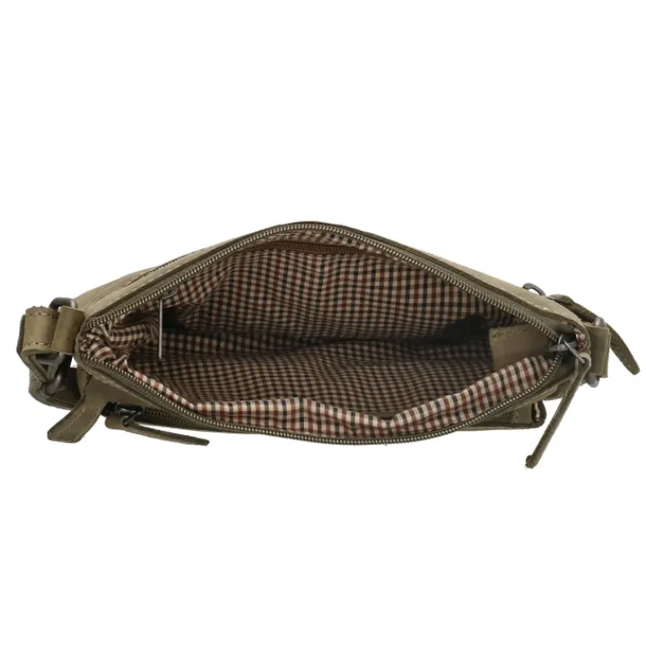Schoudertassen|Crossbody>Hide & Stitches Idaho Celestial Schoudertas olijfgroen