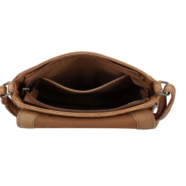 Schoudertassen|Crossbody>Hide & Stitches Idaho Crossbody Shoulderbag cognac