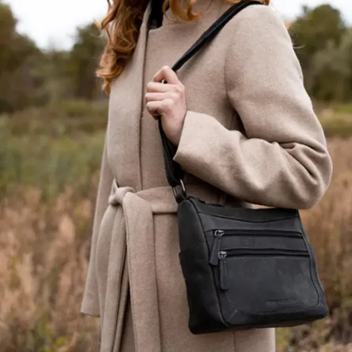 Schoudertassen|Crossbody>Hide & Stitches Idaho Shoulderbag black