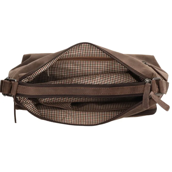Schoudertassen|Crossbody>Hide & Stitches Idaho Shoulderbag darkbrown