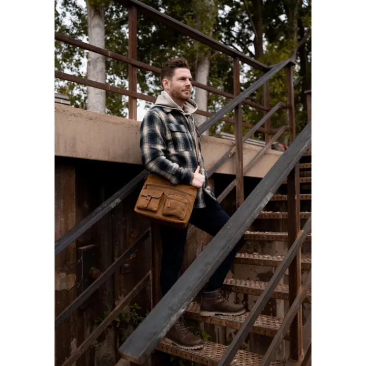 Schoudertassen|Crossbody>Hide & Stitches Idaho Shoulderbag darksand