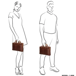 Herentassen|15.6 Inch Laptoptassen>Hide & Stitches Japura Laptopbag cognac