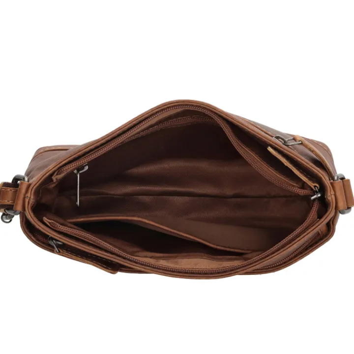 Crossbody|Schoudertassen>Hide & Stitches Japura Shoulderbag cognac