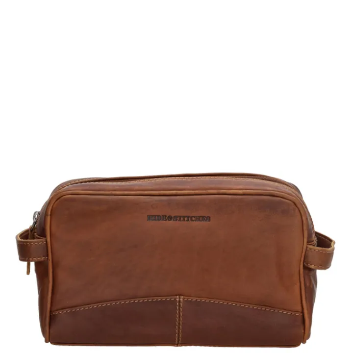 Toilettassen>Hide & Stitches Japura Toiletbag cognac