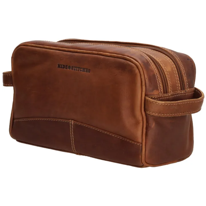 Toilettassen>Hide & Stitches Japura Toiletbag cognac